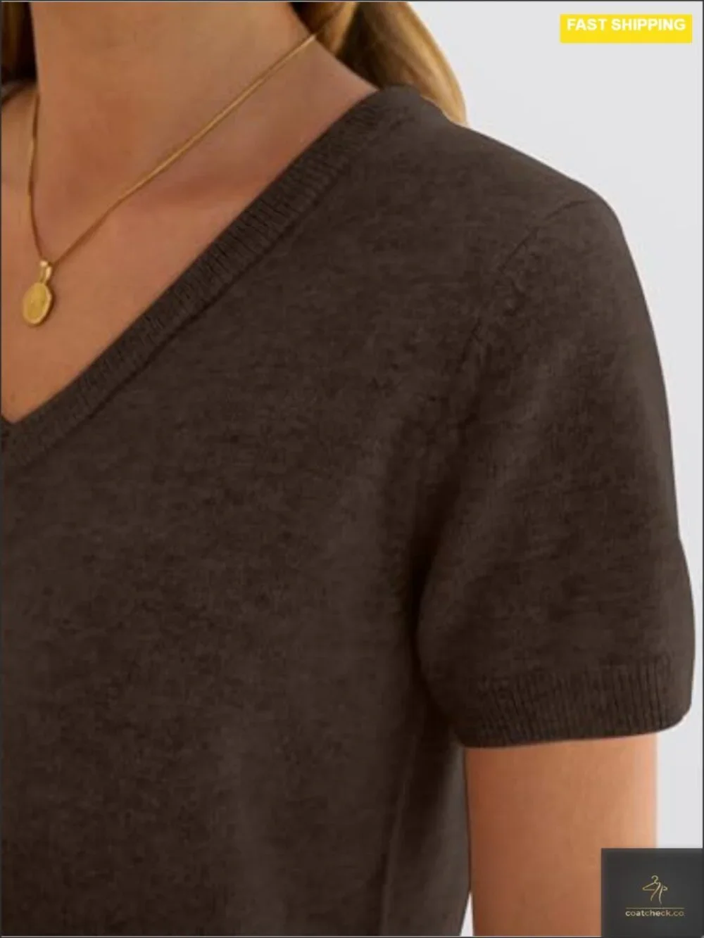 100% Wool V-Neck Short Sleeve Pullover Sweater - Business Casual Soft &